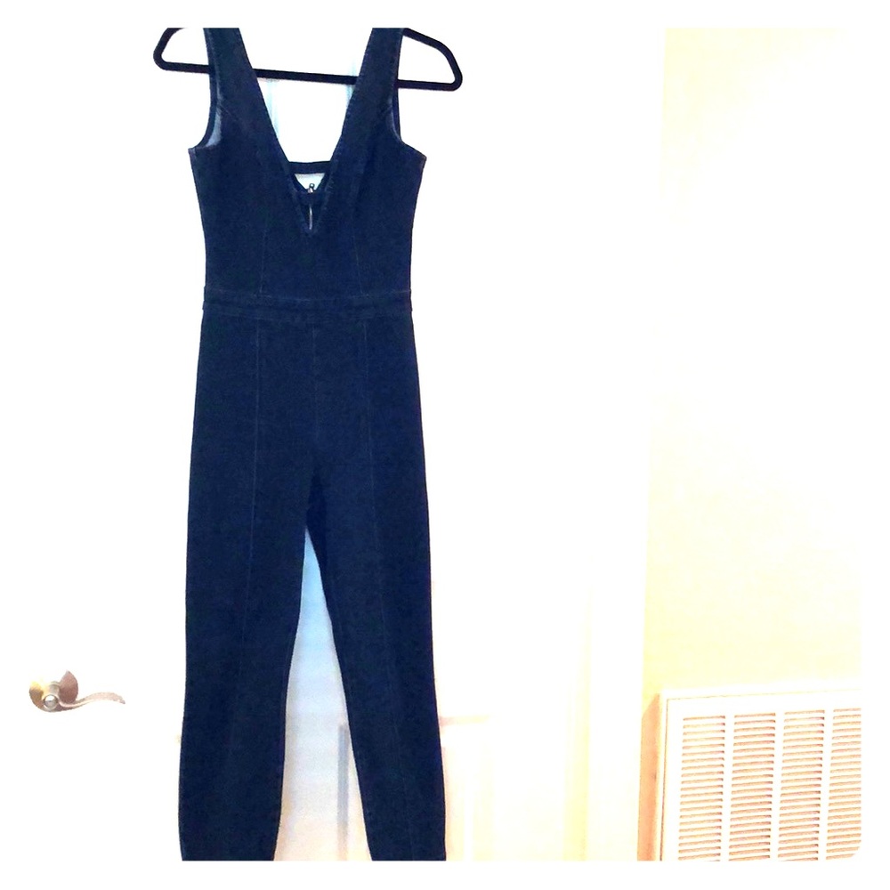 Bebe Blue Jean Pant Romper